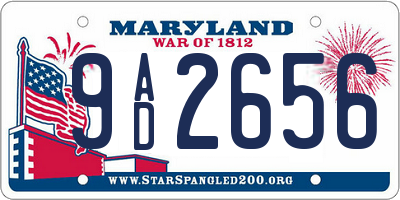 MD license plate 9AD2656
