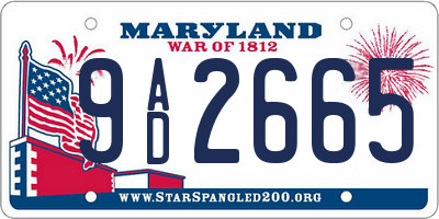 MD license plate 9AD2665