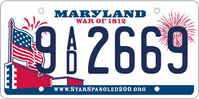 MD license plate 9AD2669