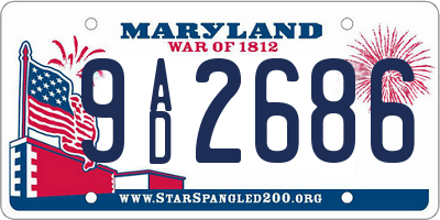 MD license plate 9AD2686