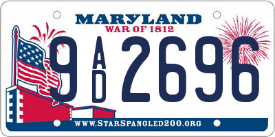 MD license plate 9AD2696