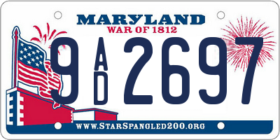 MD license plate 9AD2697