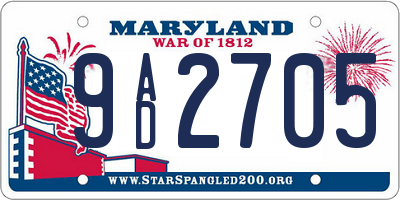 MD license plate 9AD2705
