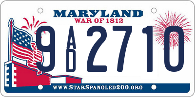MD license plate 9AD2710