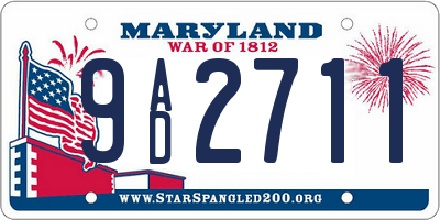 MD license plate 9AD2711