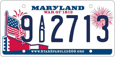 MD license plate 9AD2713