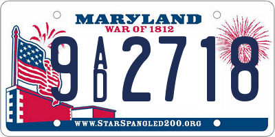 MD license plate 9AD2718