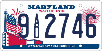 MD license plate 9AD2746
