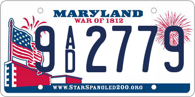 MD license plate 9AD2779
