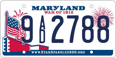 MD license plate 9AD2788