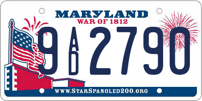MD license plate 9AD2790