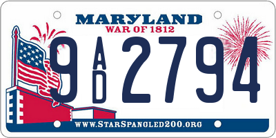 MD license plate 9AD2794
