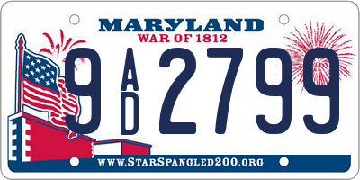 MD license plate 9AD2799