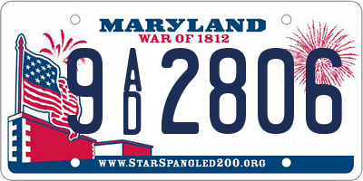 MD license plate 9AD2806