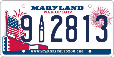 MD license plate 9AD2813