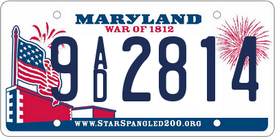 MD license plate 9AD2814