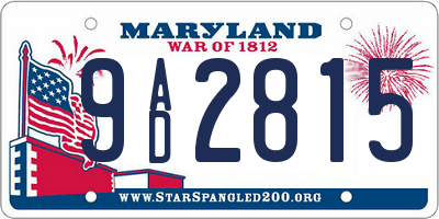 MD license plate 9AD2815