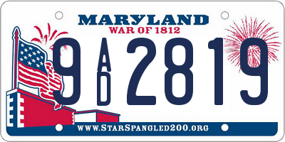 MD license plate 9AD2819