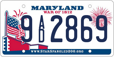 MD license plate 9AD2869