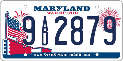 MD license plate 9AD2879