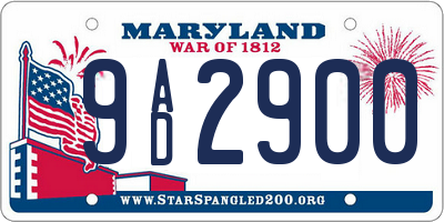 MD license plate 9AD2900