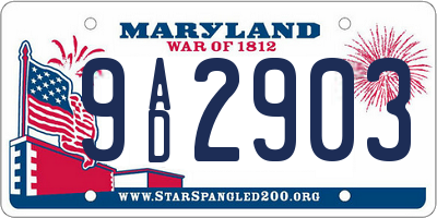 MD license plate 9AD2903