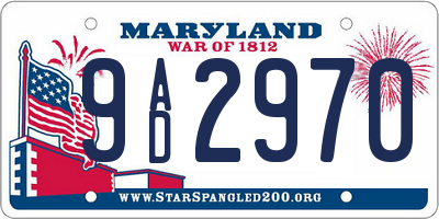 MD license plate 9AD2970