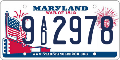 MD license plate 9AD2978
