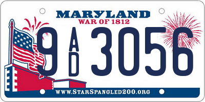 MD license plate 9AD3056