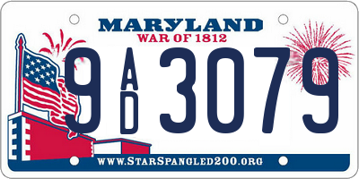 MD license plate 9AD3079