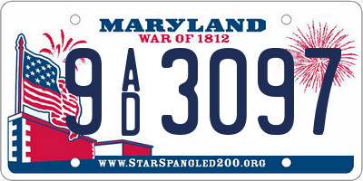MD license plate 9AD3097