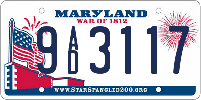 MD license plate 9AD3117