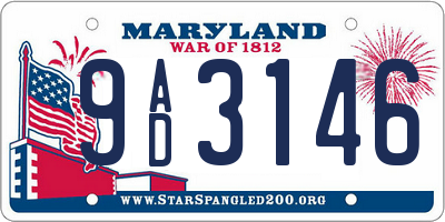 MD license plate 9AD3146