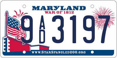 MD license plate 9AD3197
