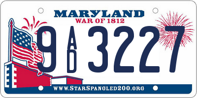 MD license plate 9AD3227