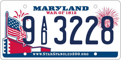 MD license plate 9AD3228