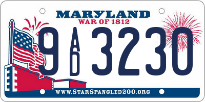 MD license plate 9AD3230