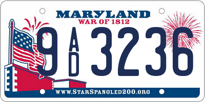 MD license plate 9AD3236