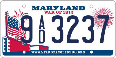 MD license plate 9AD3237