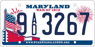 MD license plate 9AD3267