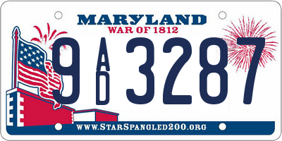 MD license plate 9AD3287