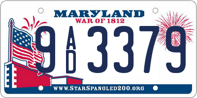 MD license plate 9AD3379