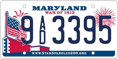 MD license plate 9AD3395