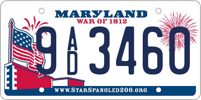 MD license plate 9AD3460