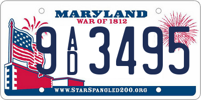 MD license plate 9AD3495