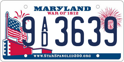 MD license plate 9AD3639