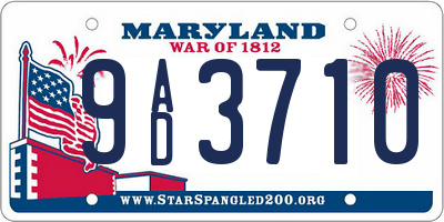 MD license plate 9AD3710