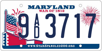 MD license plate 9AD3717