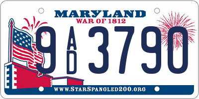 MD license plate 9AD3790