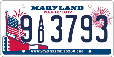 MD license plate 9AD3793